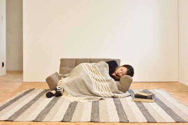 東谷 マイナ 折りたたみカウチソファ ブラウン W115×D55-67×H59/50×SH26/20 LSS-19BR フロア 椅子 2人掛 Miner メーカー直送 送料無料