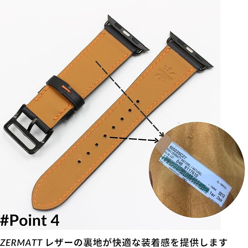  MODIGI コンパチブル Apple Watch用 バンド アップルウォッチ レザー ベルト 本革 手作り Veau Swift 皮ベルト 40 mm 41 42 44 45 46 49 Ultra 1 2 SE ベルト 乗馬