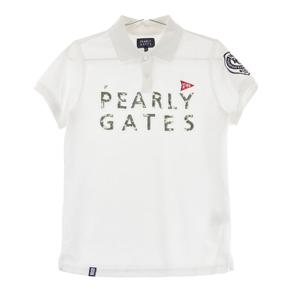 サイズ：1 PEARLY GATES パーリーゲイツ  半袖ポロシャツ カモフラ柄 ホワイト系 [240101429732] ゴルフウェア レディース ストスト サイズ：1 PEARLY GATES パーリーゲイツ 半袖ポロシャツ