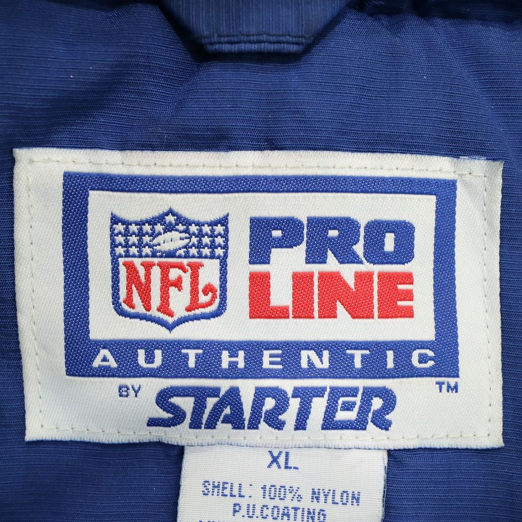 90年代 STARTER スターター NFL ダラス・カウボーイズ 中綿ナイロンジャケット 防寒 ストリート ブルー (メンズ XL) 中古 古着  N6413