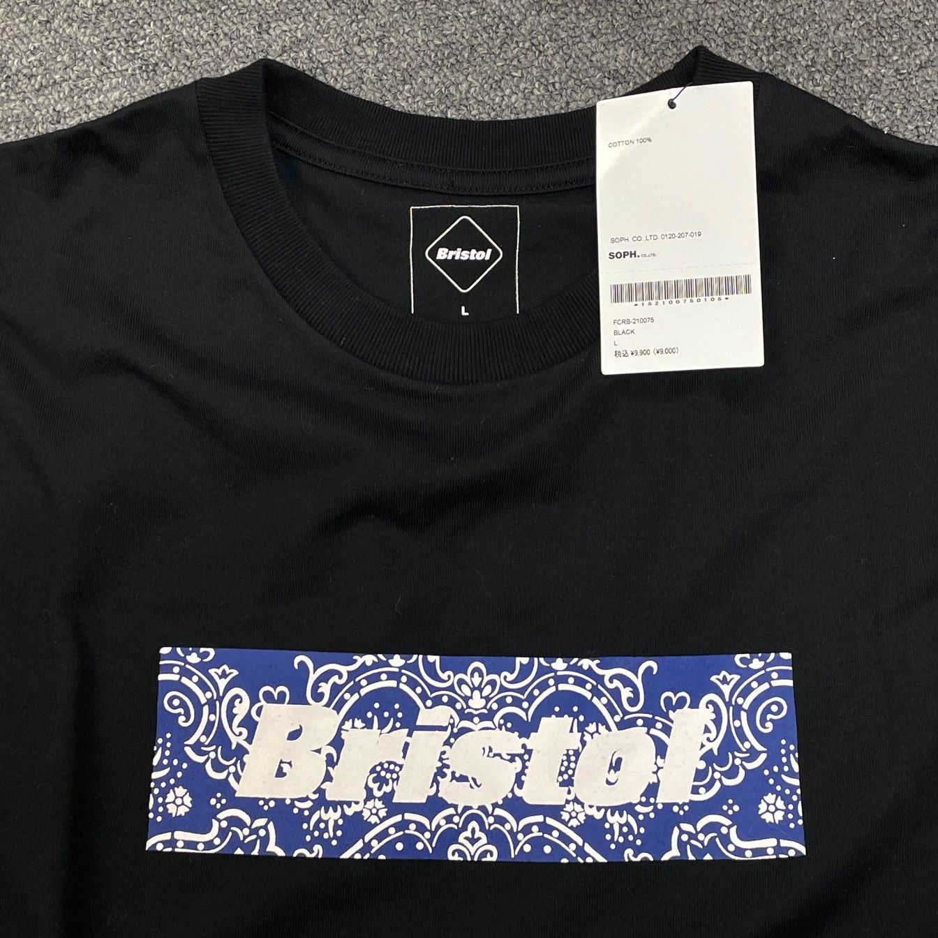 F.C.Real Bristol バンダナ BOX LOGO TEE 黒