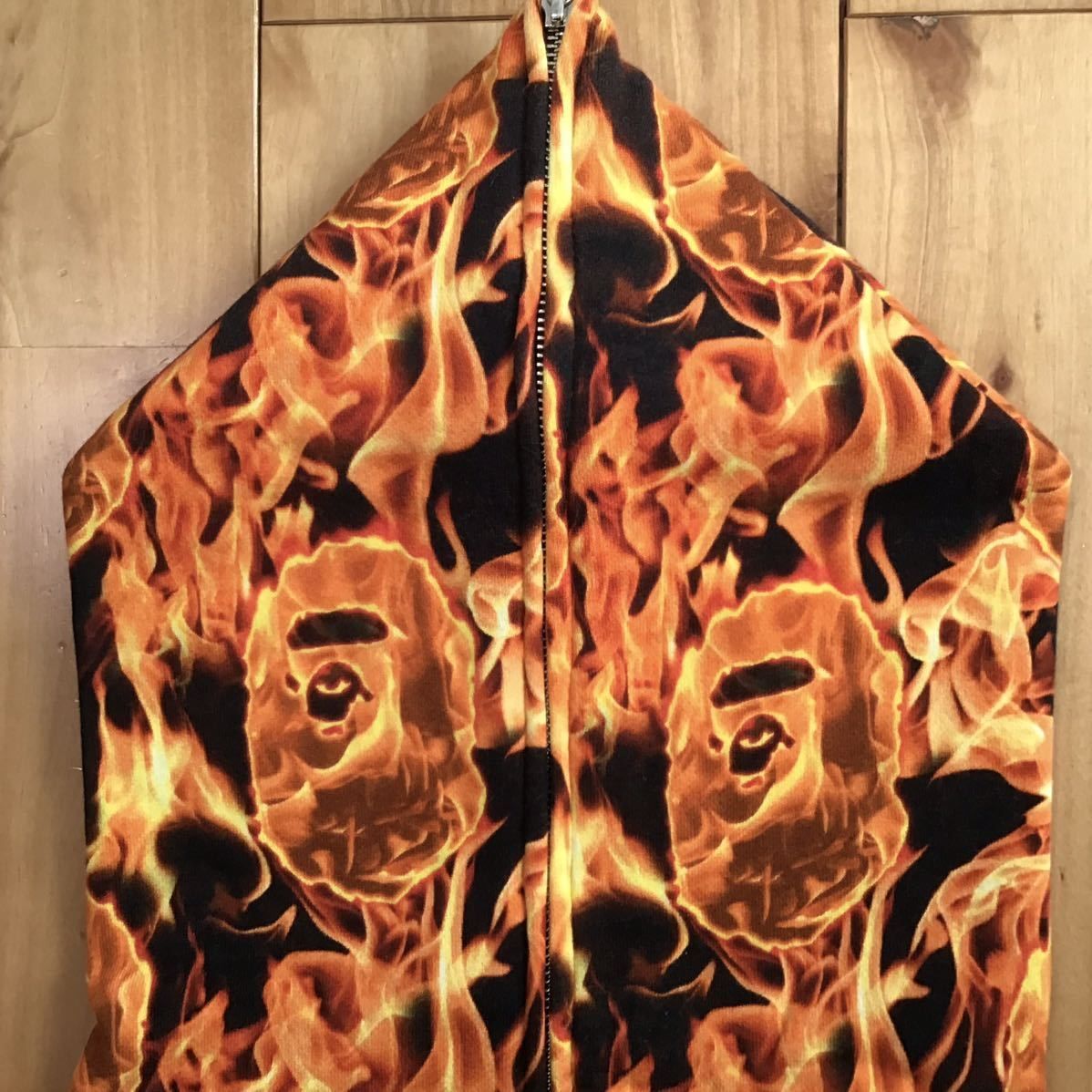 ☆XL☆ BAPE FLAME フルジップ パーカー a bathing ape BAPE fire full  