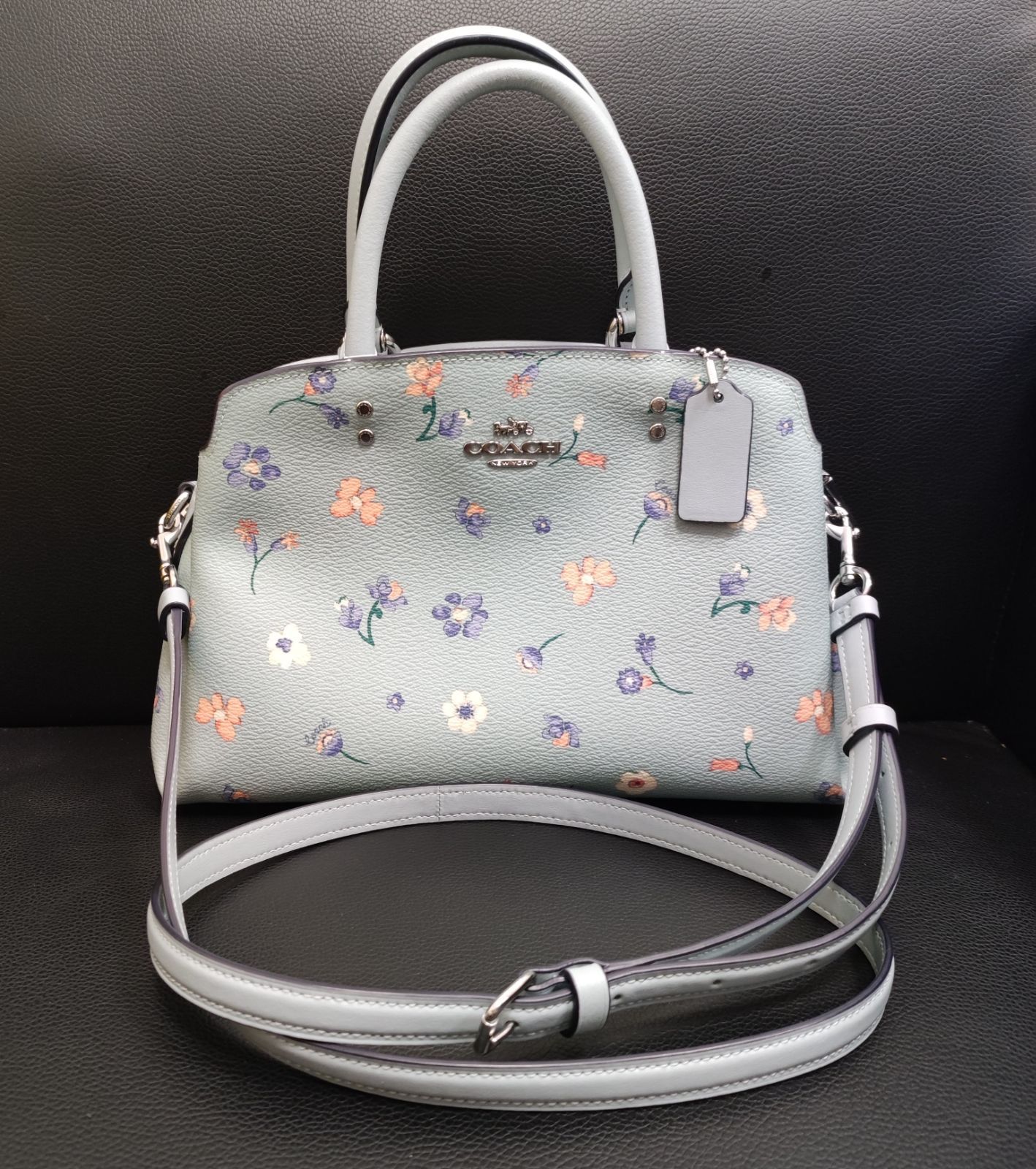 ☆こめ様専用☆[美品] COACH ミニリリー C8216 キャリーオール ハンドバッグ 2way マイフラワー ブルー系色マルチカラー 花柄  レディース - メルカリ