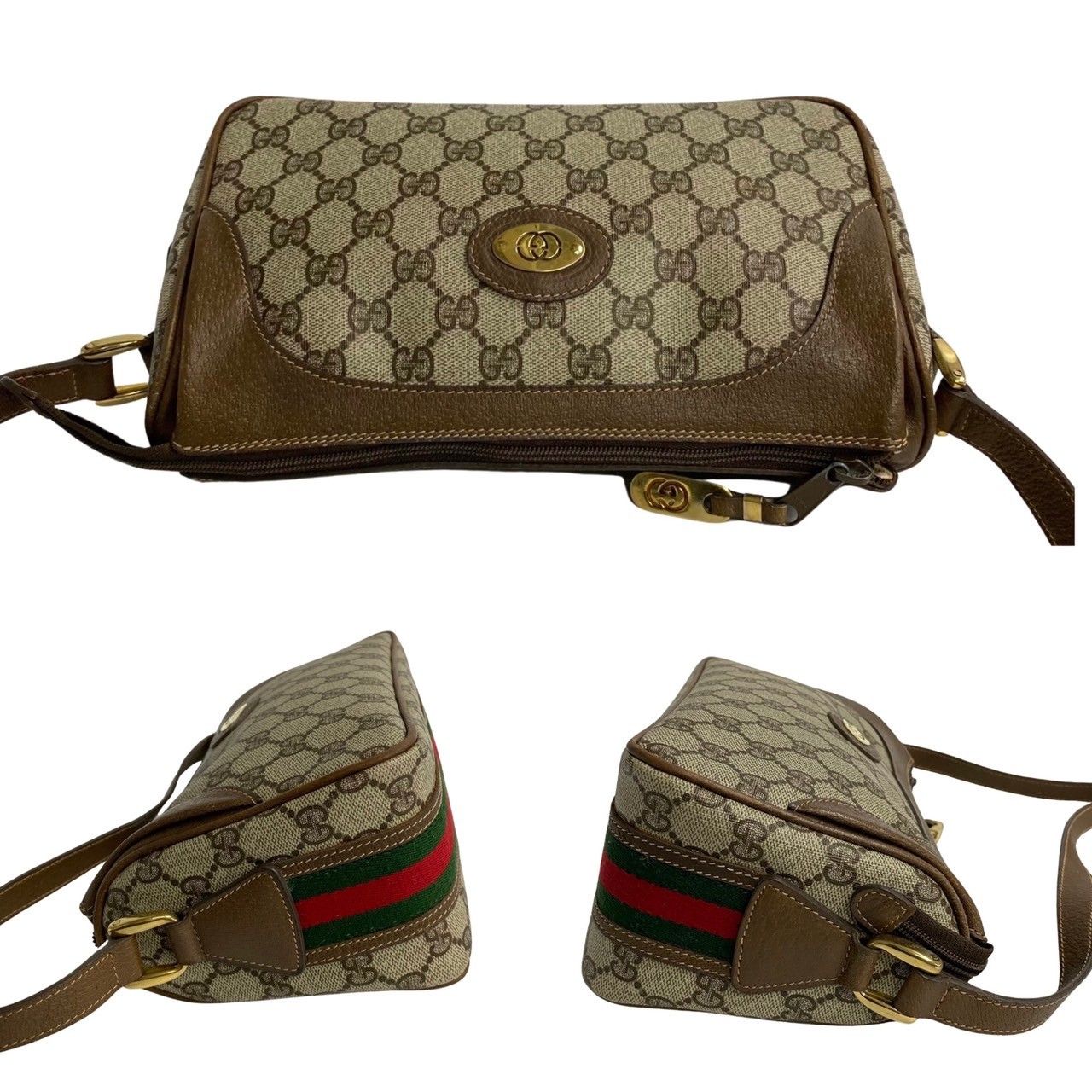 ほぼ未使用 GUCCI グッチ オールドグッチ ヴィンテージ GG ロゴ 金具 レザー ミニ ショルダーバッグ ポシェット サコッシュ ブラウン  25710 - メルカリ