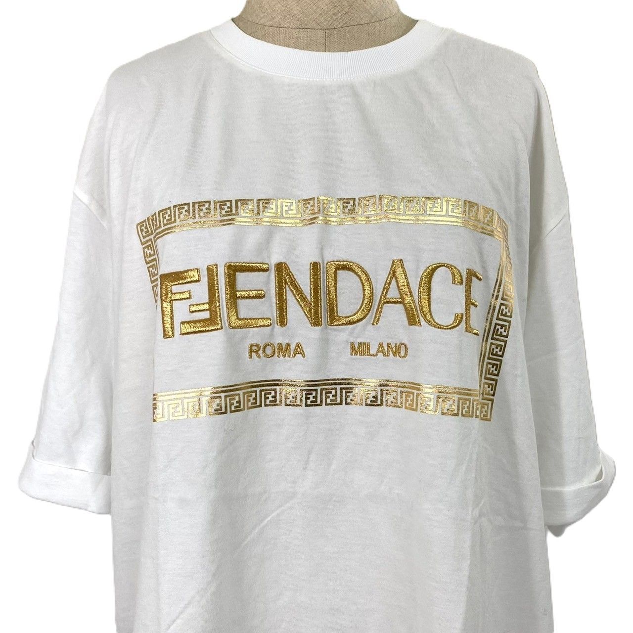 M【FENDI×VERSACE】FENDACE/フェンダーチェ ロゴ Tシャツ サイズ S