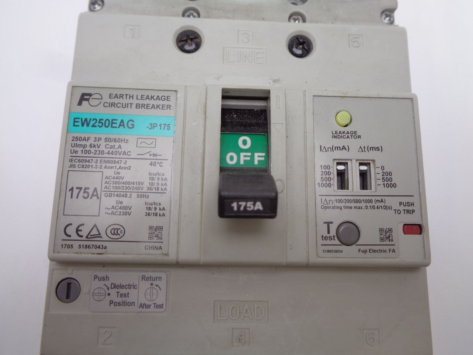 サーキットブレーカ3P175A EW250EAG
