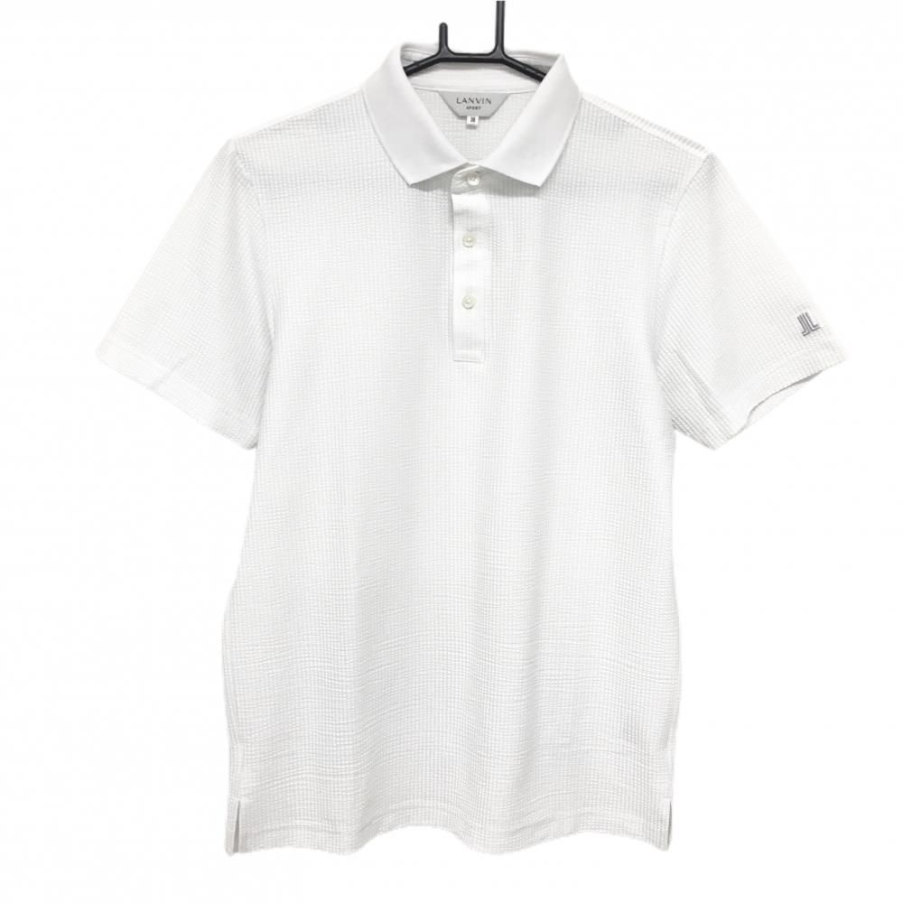 美品】ランバンスポール 半袖ポロシャツ 白 サッカー生地 メンズ