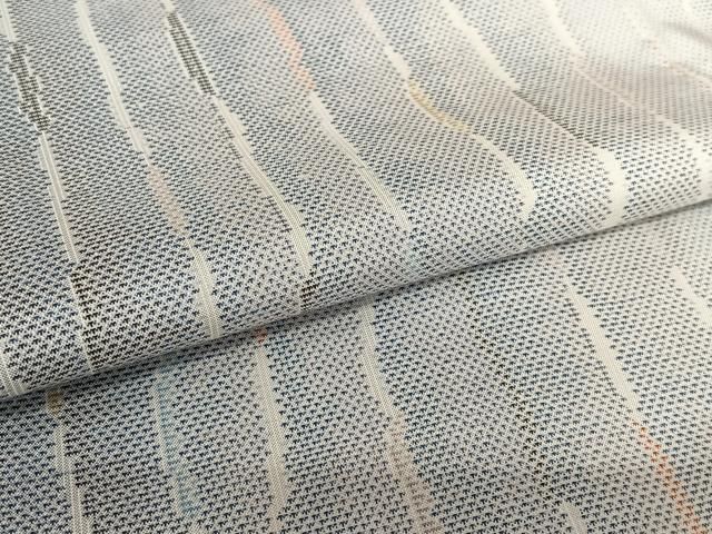 平和屋着物●本場大島紬　白大島　カタス7マルキ　変わり縞　正絹　逸品　AAAX0580zg 平和屋着物○本場大島紬 白大島 カタス7マルキ 変わり縞 正絹 逸品