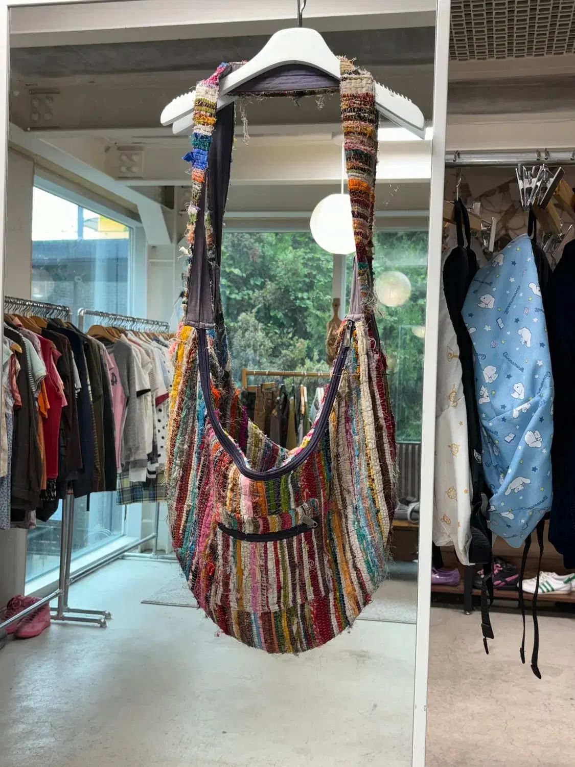 ▪️ジルサンダー レザー×ナイロン トートバッグ ダークネイビー色