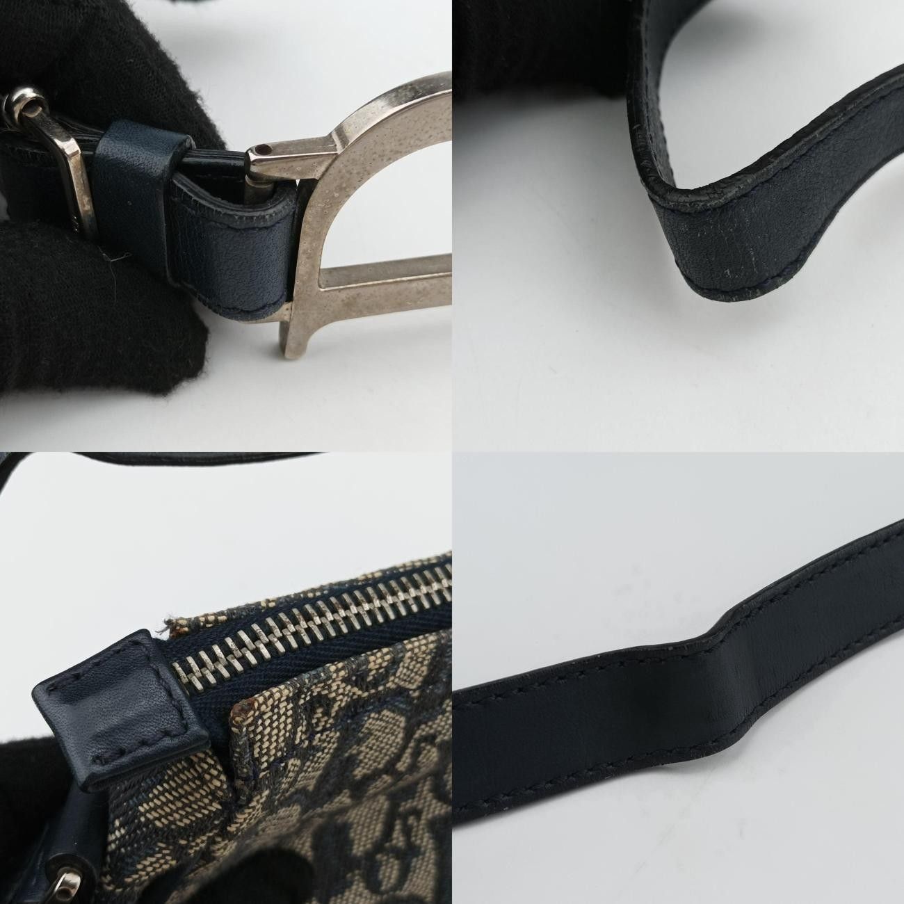 クリスチャンディオールChristian Diorトロッターネイビー×グレージャガードBO