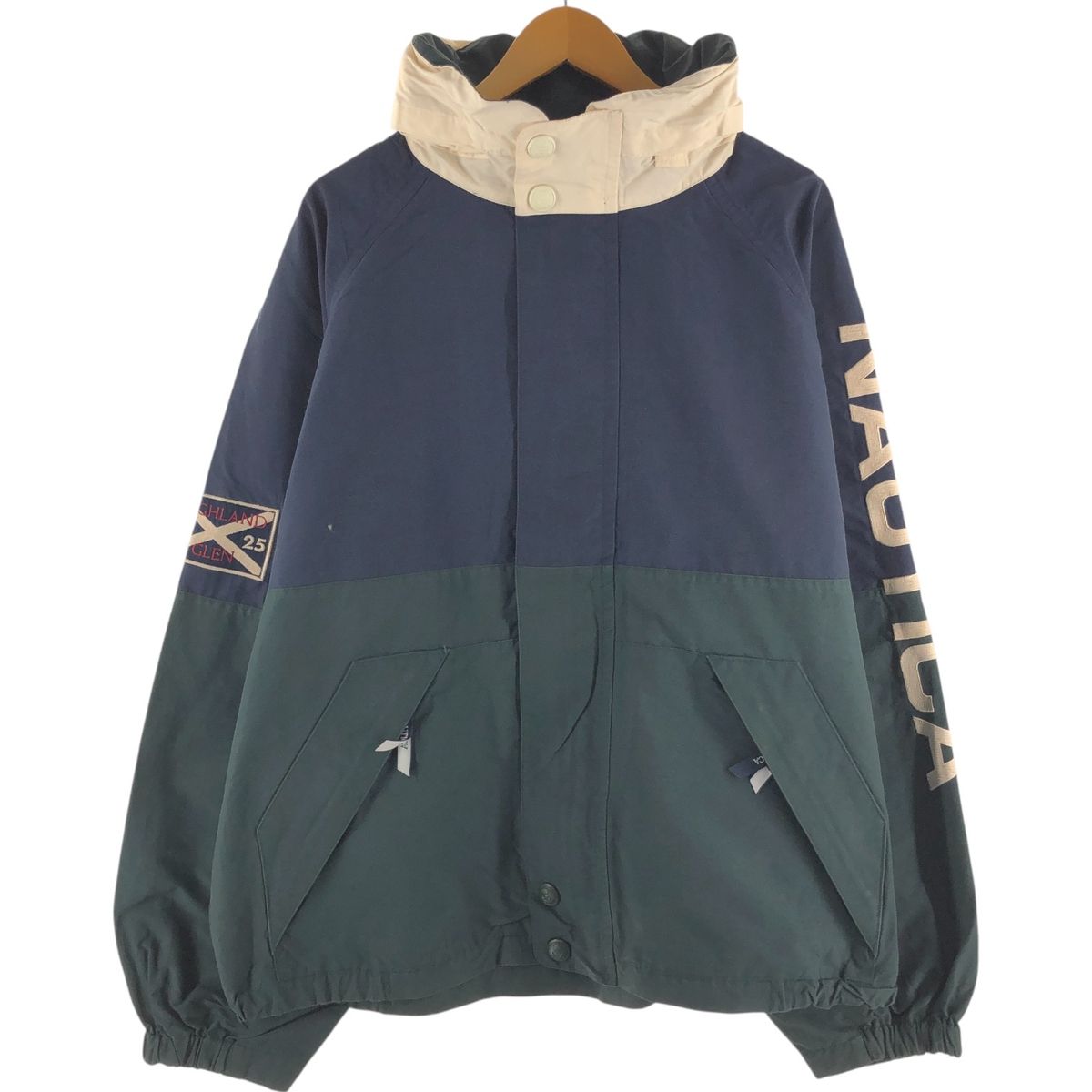 【激レア】　メンズ古着　セットアップ　ノーカラージャケット　ビンテージ 古着 90年代 ノーティカ NAUTICA セーリングジャケット メンズ