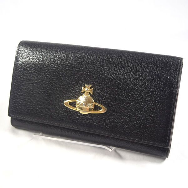 美品 ヴィヴィアンウエストウッド オーブ レザー 二つ折り 長財布 ヴィヴィアンウエストウッド Vivienne Westwood 長財布 二つ折り