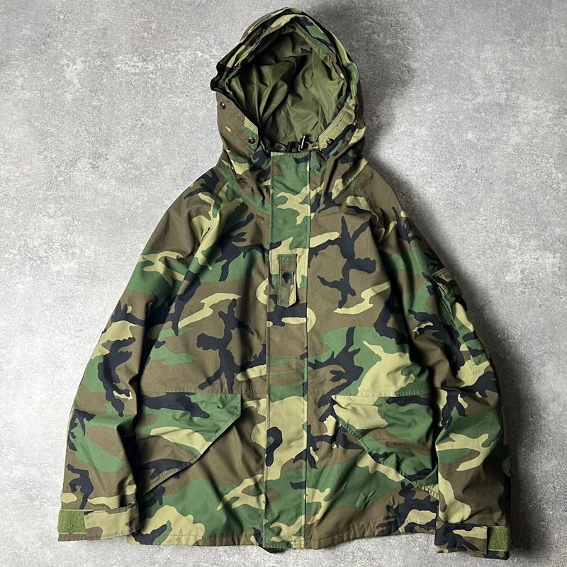 90s US.ARMY 米軍実物 ECWCS GORE-TEX ゴアテックスパーカー マウンテンジャケット ウッドランド (M-R) 1円スタート 最落なし F9275