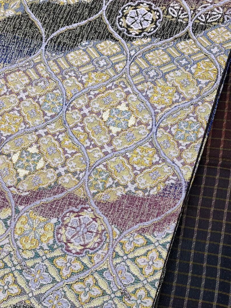 Polaris 西陣織 袋帯 日光東照宮 猫 猿 金糸 正絹 六通 Q920