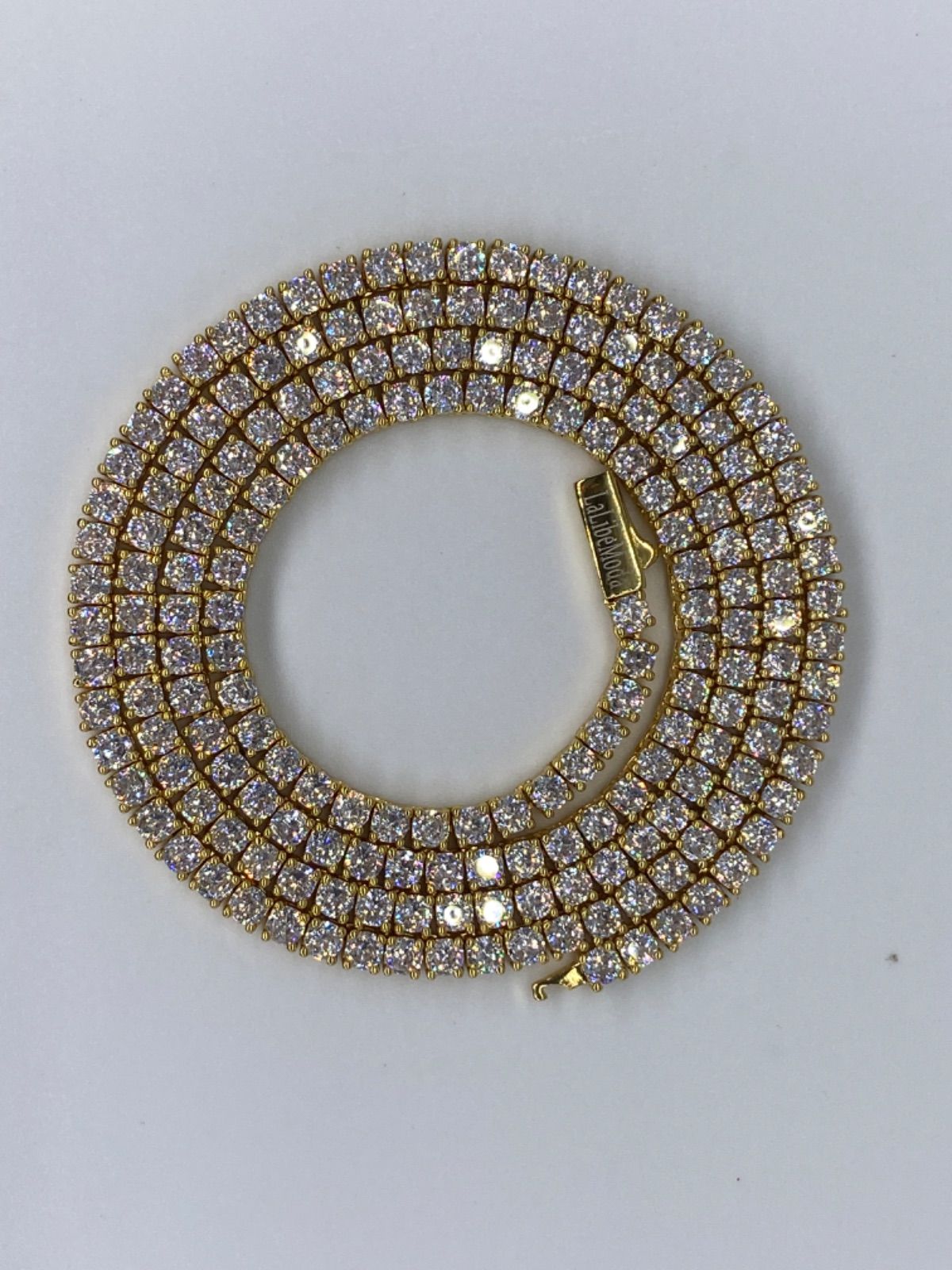 LaLibeModaプッシュバックル　ゴールド　3ミリ18インチ　テニスチェーン LaLibeModa プッシュバックル ゴールド 3ミリ18インチ テニスチェーン