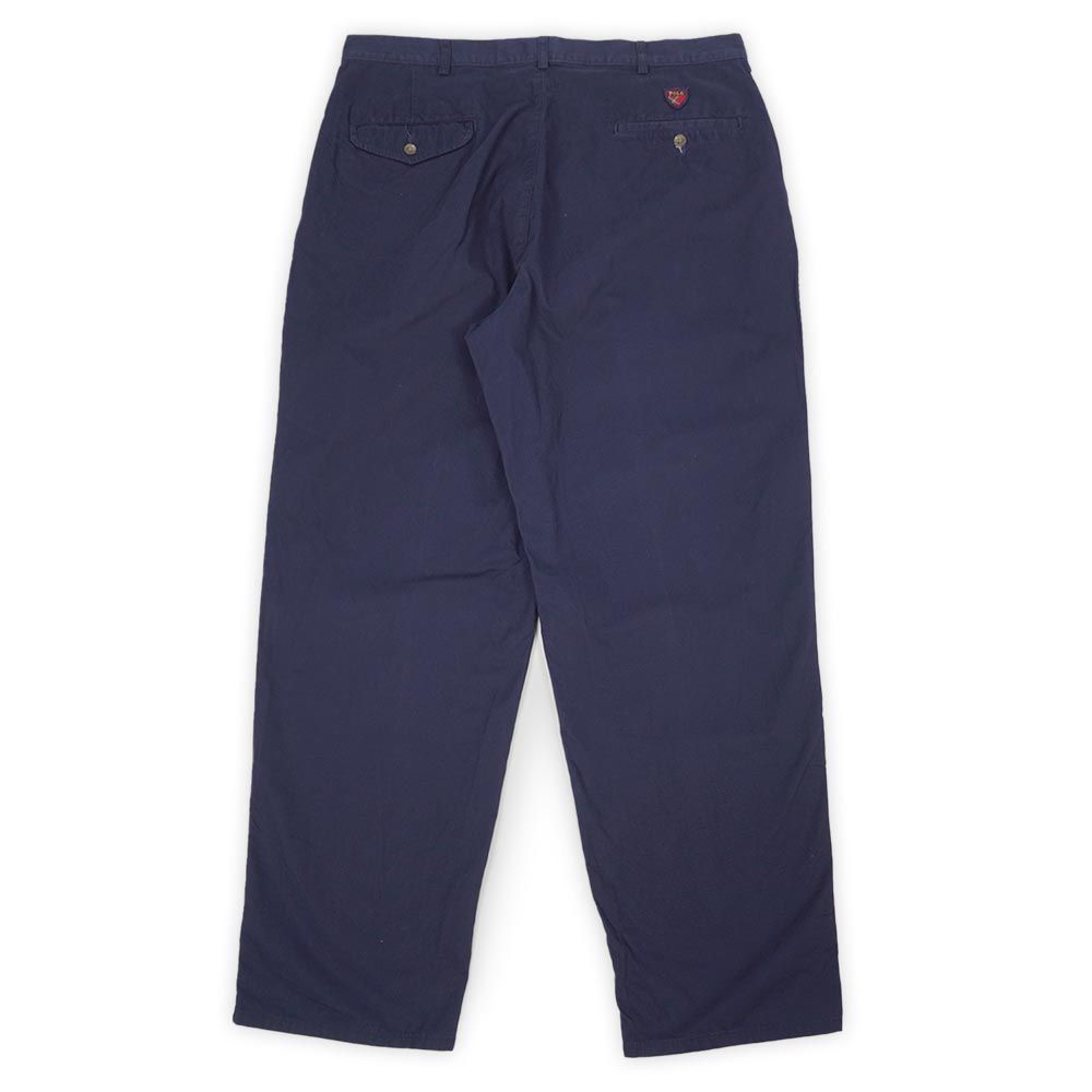 ポロラルフローレン POLO RALPH LAUREN 90 s 2タック ポプリントラウザー MADE IN USA アメリカ製 CLASSIC GOLF PANT チノ ヴィンテージ 古着 パンツ ネイビー 紺 W 36