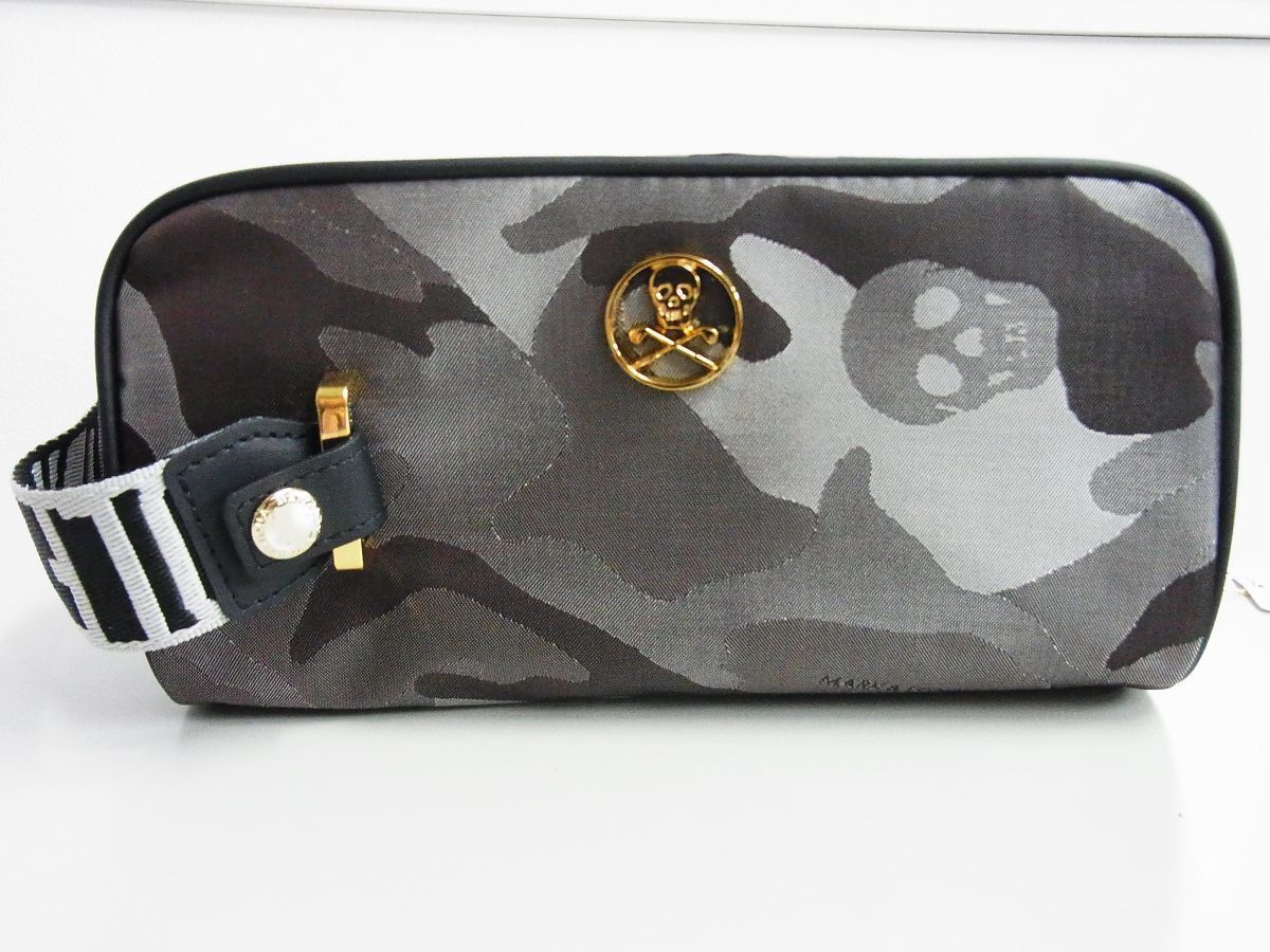 マーク＆ロナ★Gauge Camo Dopp Kit スカルカモクラッチポーチ茶ブラウン素材