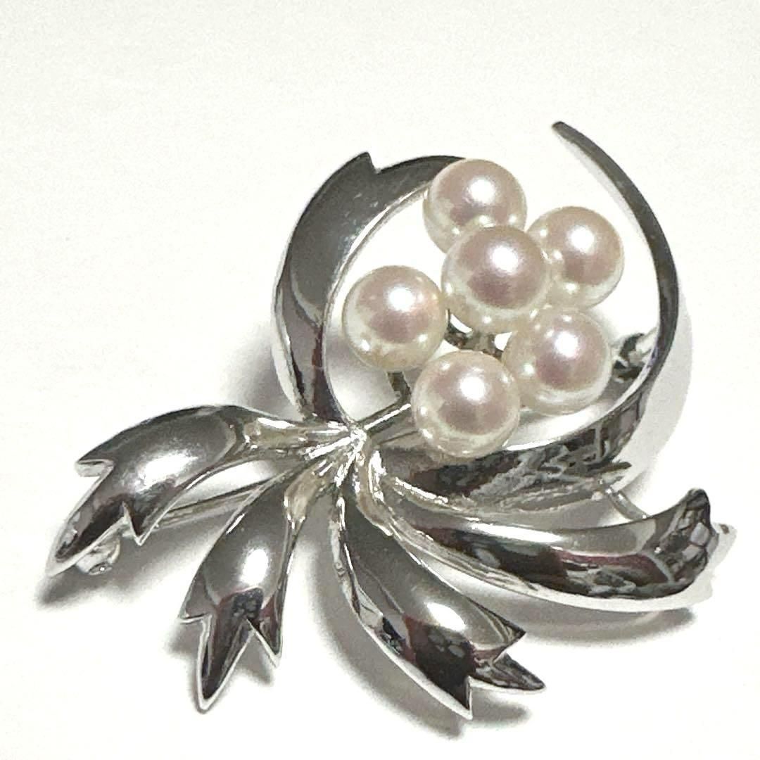 ミキモト MIKIMOTO ブローチ ペントップ SV パール シルバー 極美品