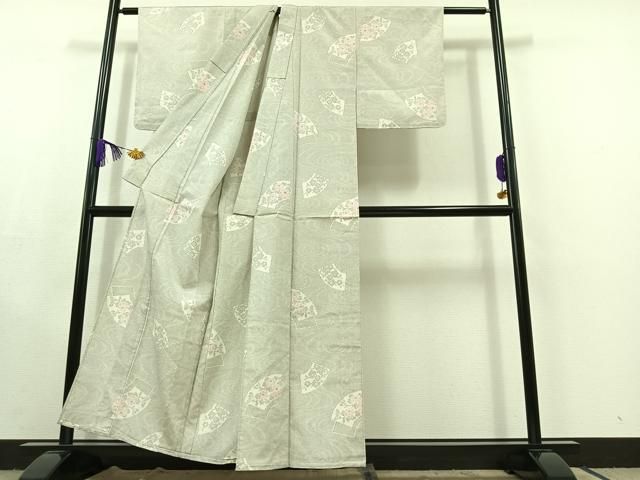 平和屋着物▽上質な紬　単衣　越後絣　反端付き　正絹　逸品　AABC2234jh 平和屋着物▽上質な紬 単衣 越後絣 反端付き 正絹 逸品 AABC2234jh