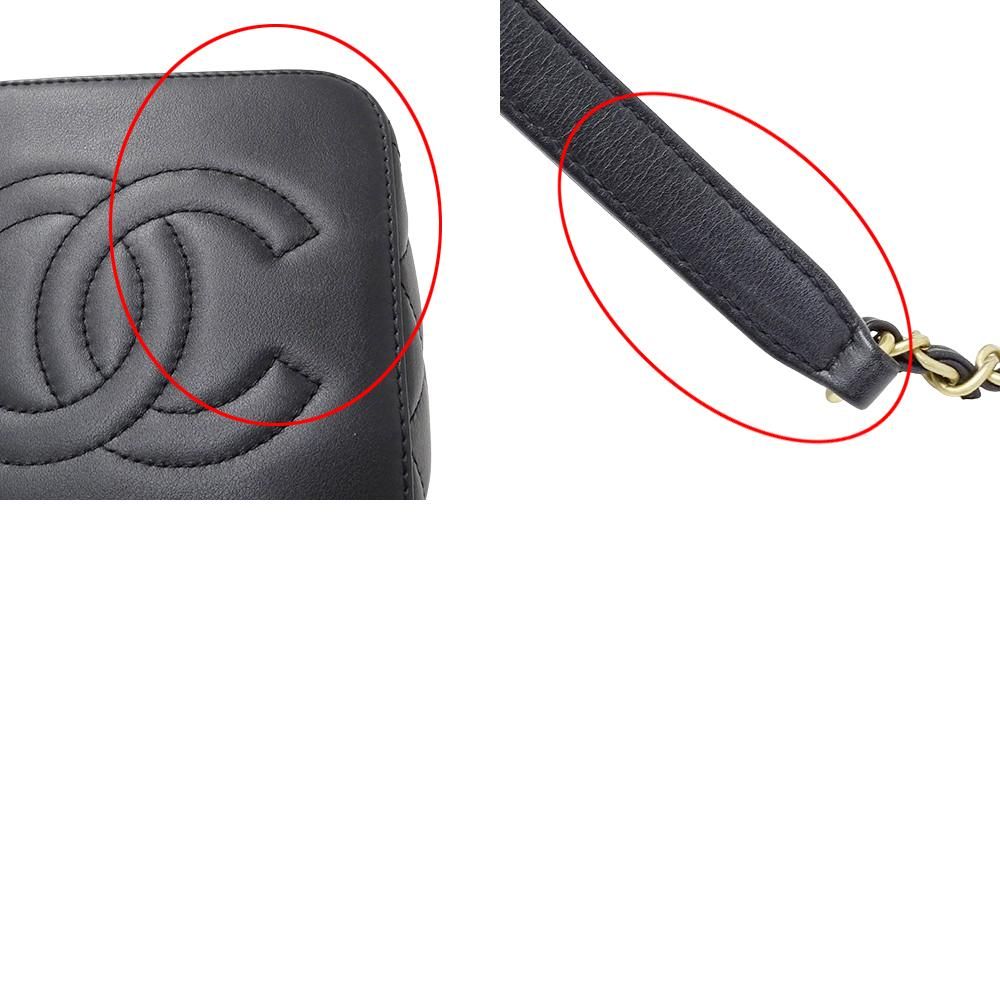 中古 シャネル CHANEL AS3228 ランダムシリアル レディース バニティバッグ マトラッセ ブラック カーフ CHANEL - 中古 シャネル CHANEL AS3228 ランダムシリアル レディース