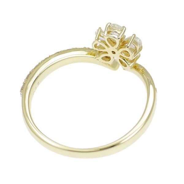 K18YG ローズカット ダイヤモンド リング 0.36ct フラワー - メルカリ