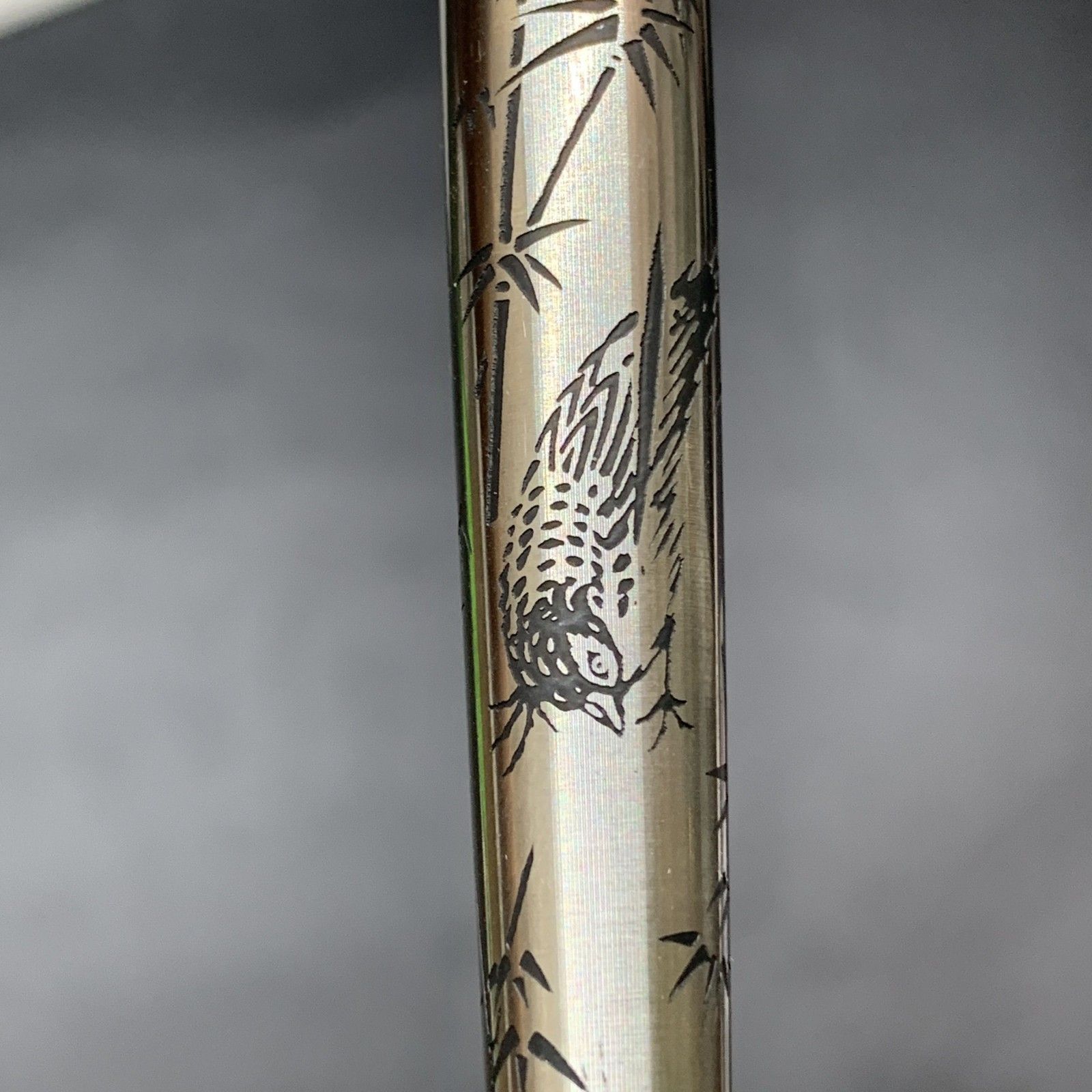 M346廃盤 プラチナ万年筆 ステンレス蝕刻 ペン先18K-WG 18金 竹とキジ