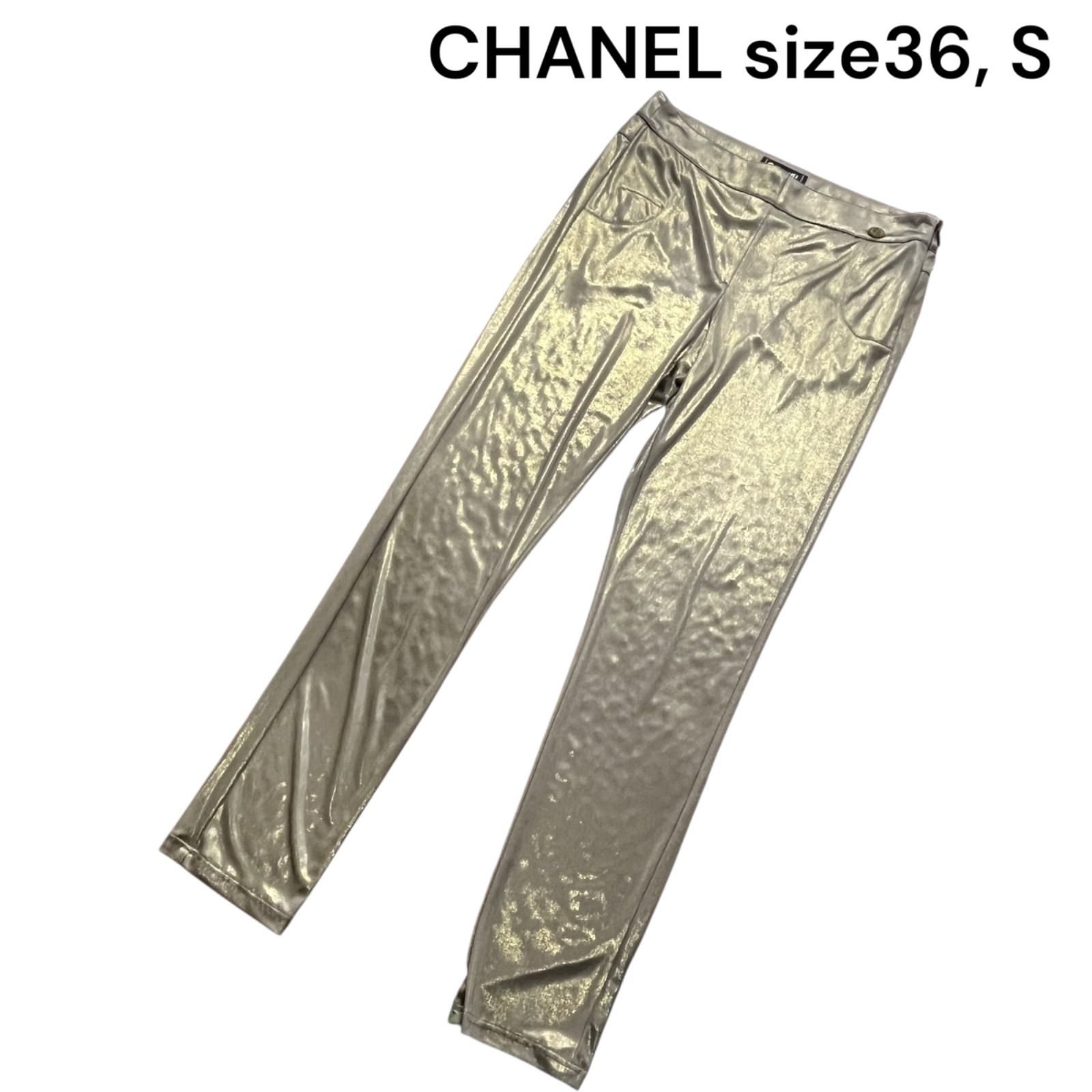 シャネル CHANEL 柔らかなとろみ パンツ ズボン 36 S レディース S5Q900