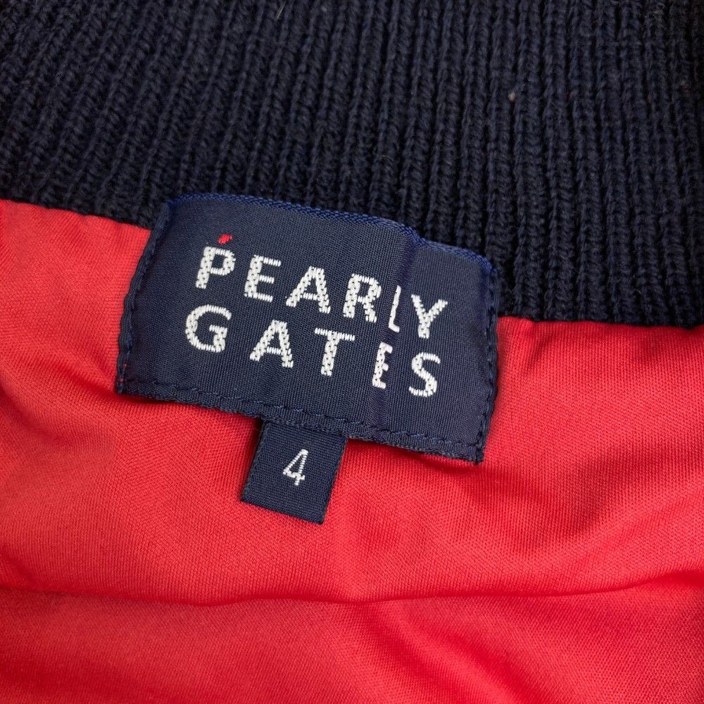 サイズ：4 PEARLY GATES パーリーゲイツ  裏地付 ニットジャケット ウール混  レッド系 [240101443668] ゴルフウェア メンズ ストスト サイズ：4 PEARLY GATES パーリーゲイツ 裏地付 ニット