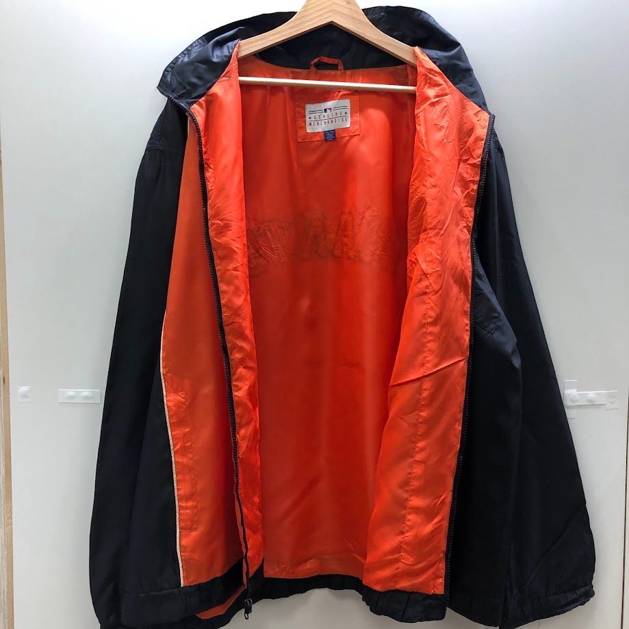 MLB GIANTS ナイロンジャケット CHINA製 メンズ XXL オレンジ/ブラック