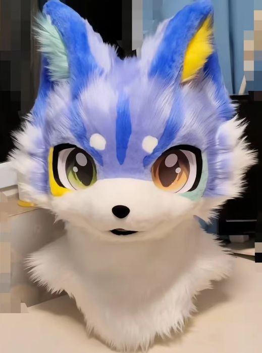 着ぐるみヘッド 犬 NO.121 パープル 全頭ヘッド ケモノ ファー