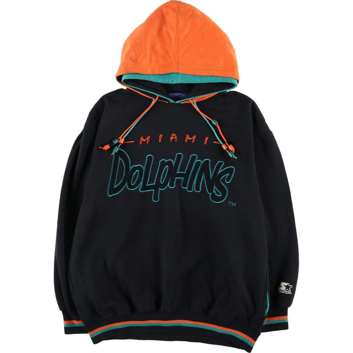 古着 90~00年代 スターター Starter NFL MIAMI DOLPHINS マイアミドルフィンズ スウェットプルオーバーパーカー メンズL相当/eaa499777