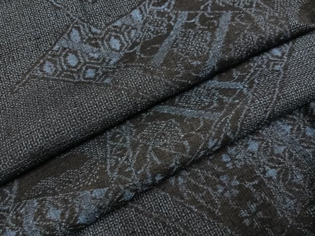 平和屋着物●本場結城紬　重要無形文化財　100亀甲　吉祥草花文　正絹　逸品　AAAZ1989ph