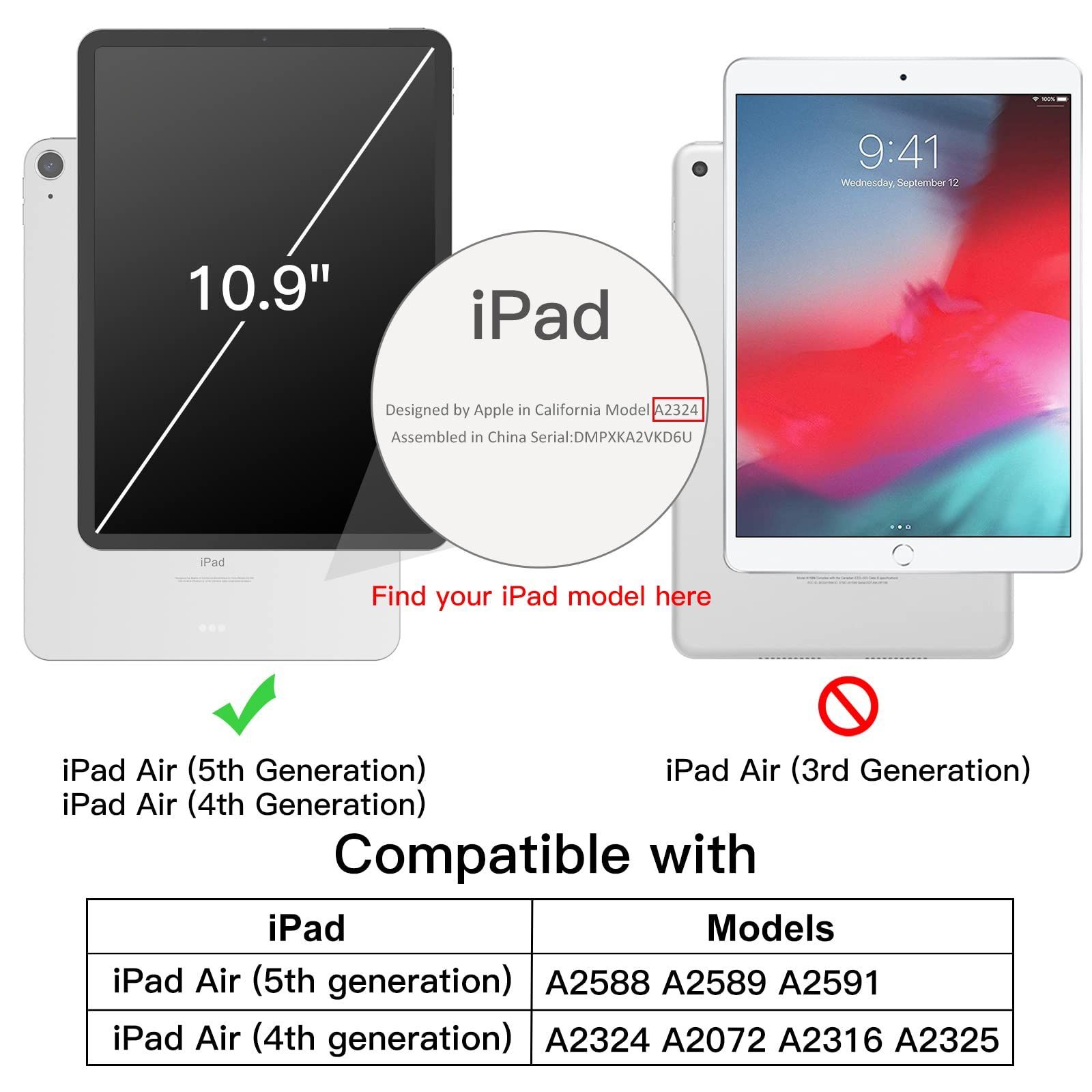 JEDirect iPad Air 5/4 ケース 10.9 インチ (第5/4世代、2022/2020