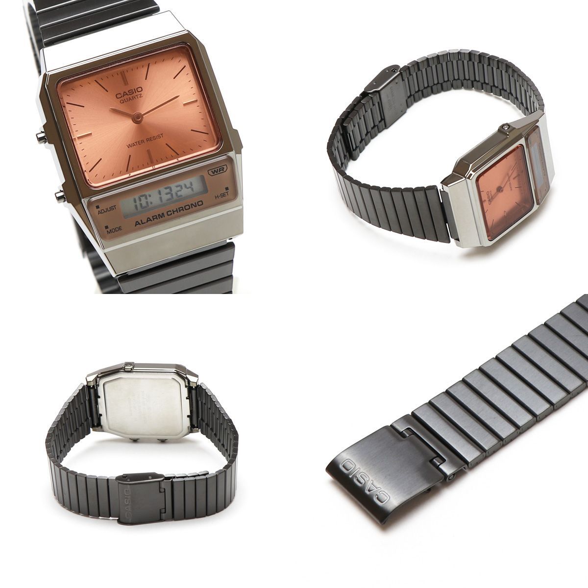 新品 一年保証 CASIO カシオ アナデジ スタンダード AQ-800ECGG クロム 