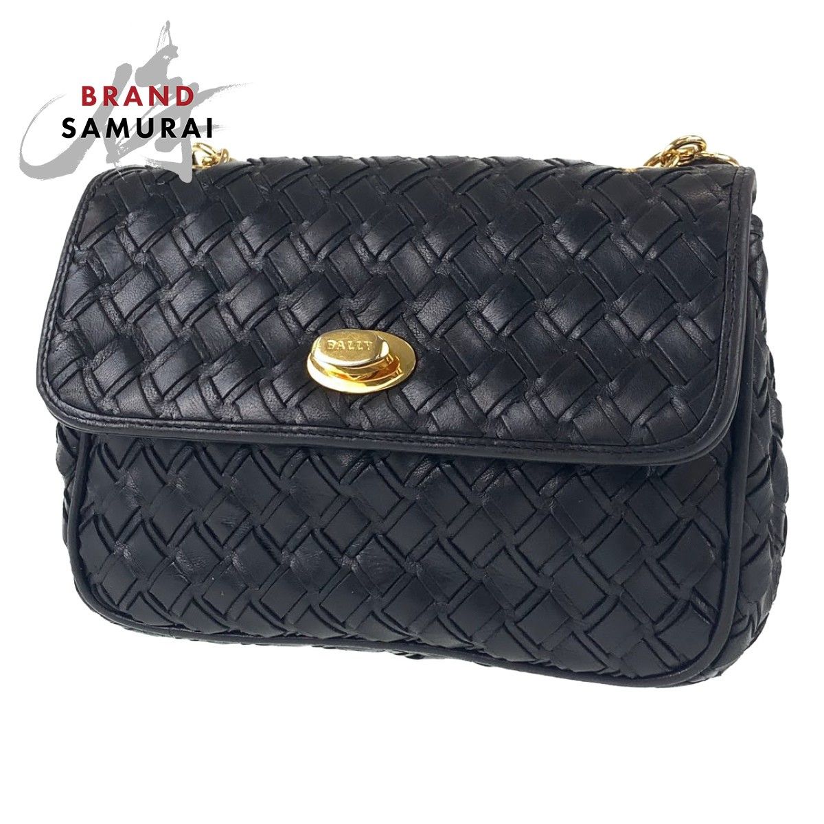 美品 BALLY バリー ヴィンテージ ゴールド金具 ブラック
