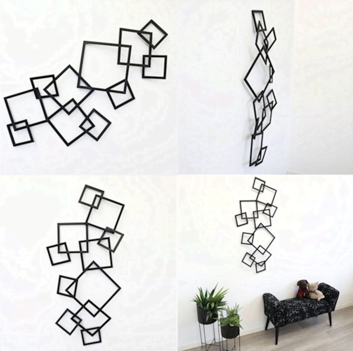 送料無料アイアンウォールアートパネル 幾何学 壁飾り ウォールデコ