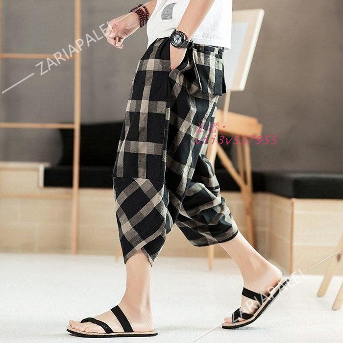 メンズ サルエルパンツ | 夏 リネン パンツ リネンパンツ 涼しいズボン ワイドパンツ 袴パンツ ハロンパンツ 綿麻パンツ [Joielmal] 涼しい 赤字覚悟!サルエルパンツ アラジンパンツ