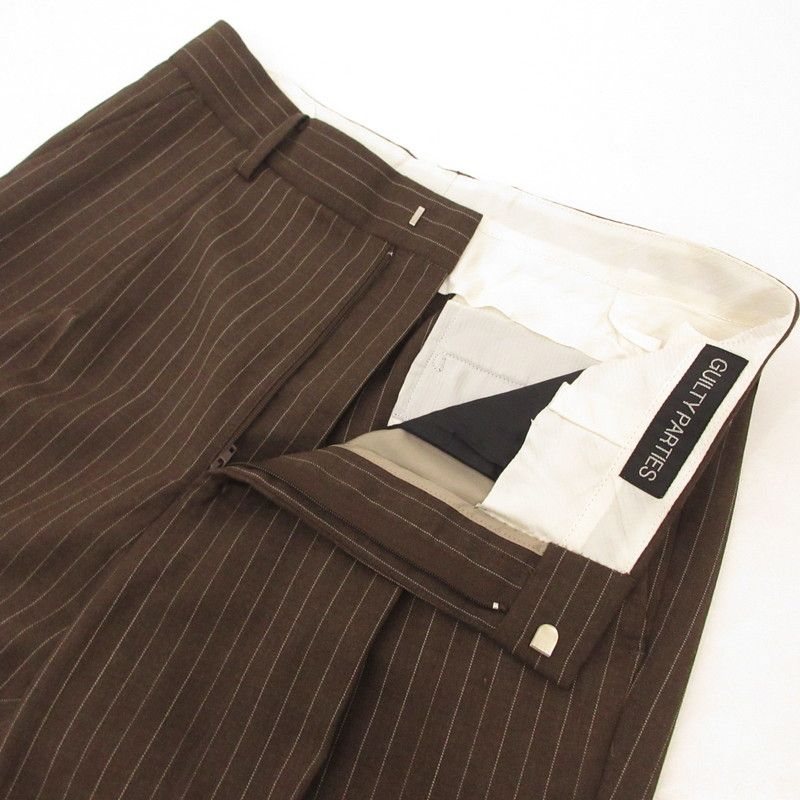 WACKOMARIA ロロピアーナ ストライプ trousers M ブラウン WACKOMARIA ロロピアーナ ストライプ trousers M ブラウン