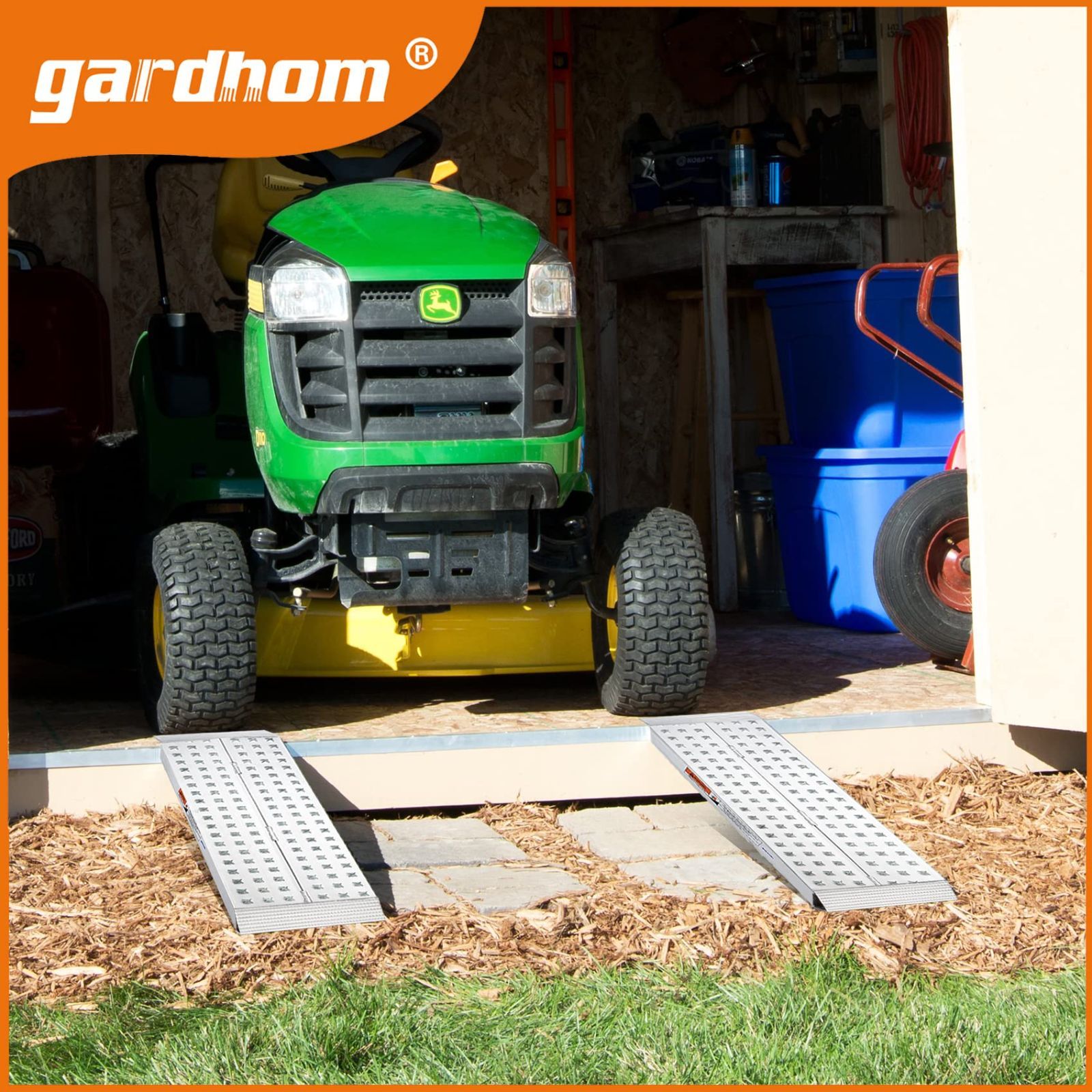 2本セット 貨物運搬用 除雪機用 草刈り機 四輪バギー 段差解消30CM オートバイク適用 自転車 スロープ バイク 軽量 アルミ製 荷重540KG 30CM 幅広 長さ100CM ラダーレール gardhom