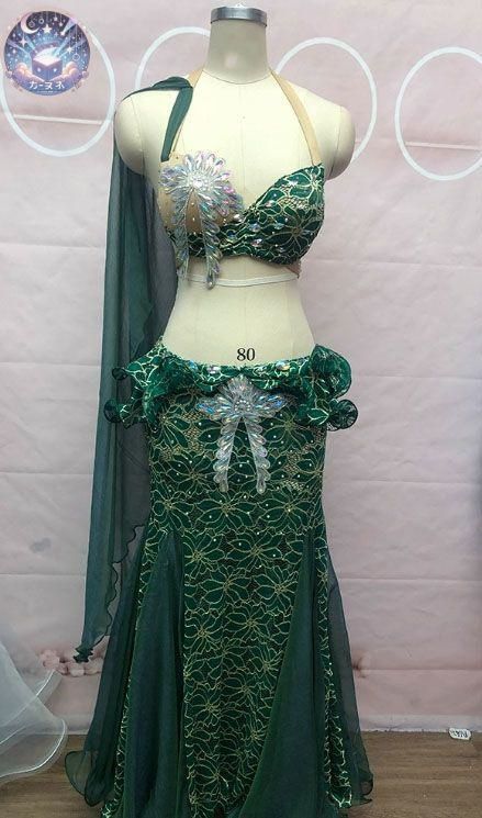 ♥ セール ベリーダンス衣装 上下セット ブラ スカート オーダーメイド