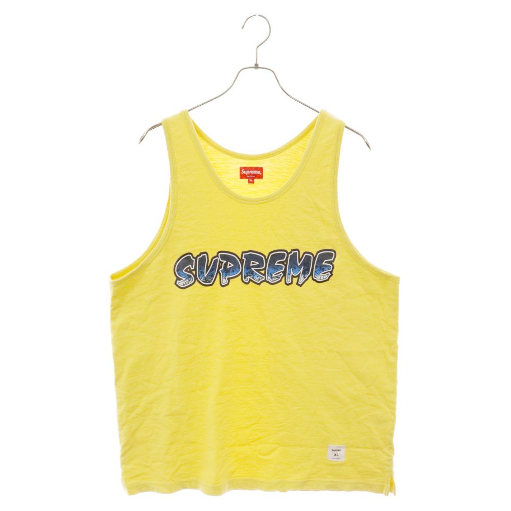 SUPREME (シュプリーム) 18SS Splatter Tank Top スプラッターロゴプリントタンクトップ イエロー