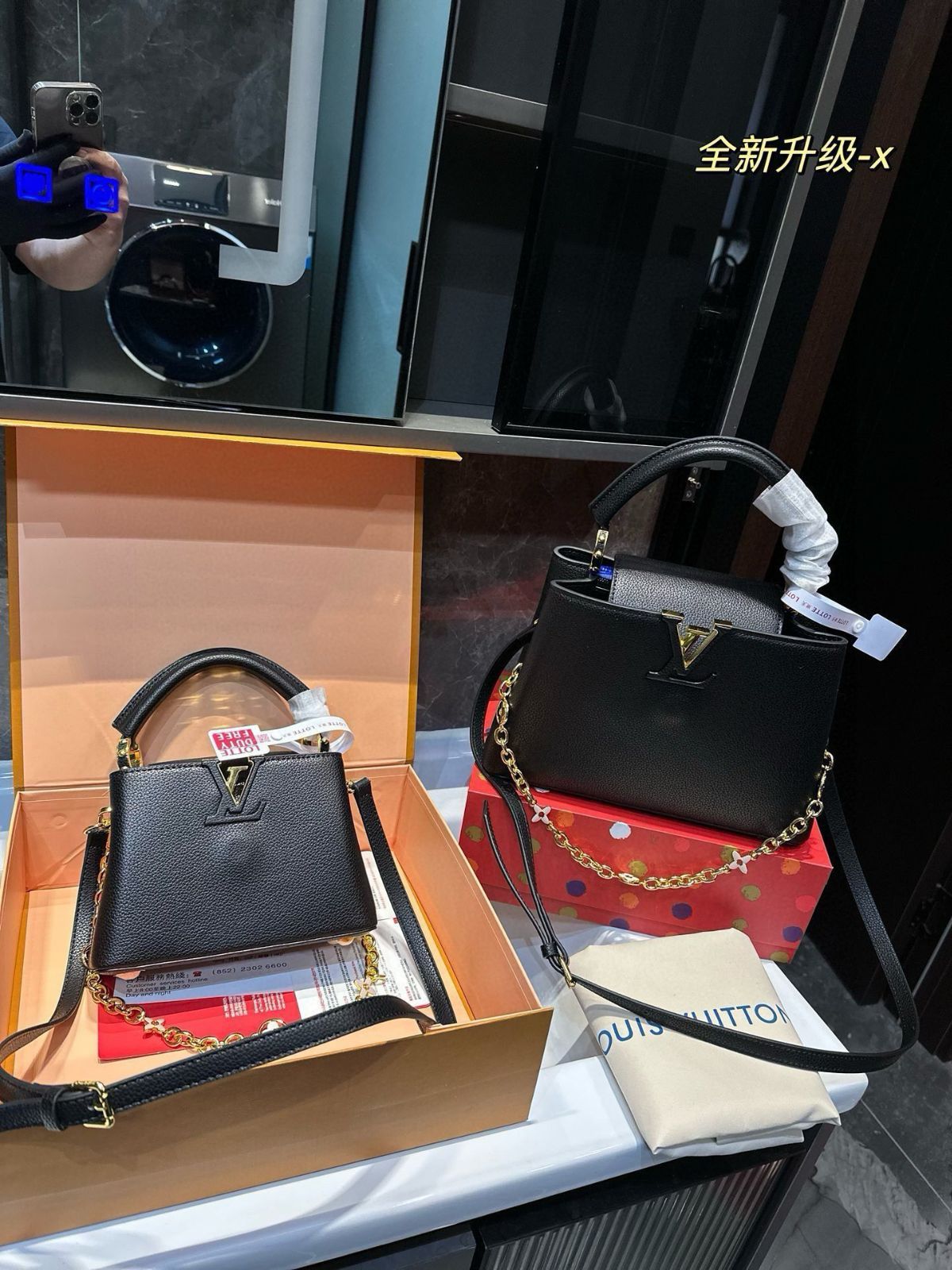 今日 LVCapucines ハンドバッグ 在庫