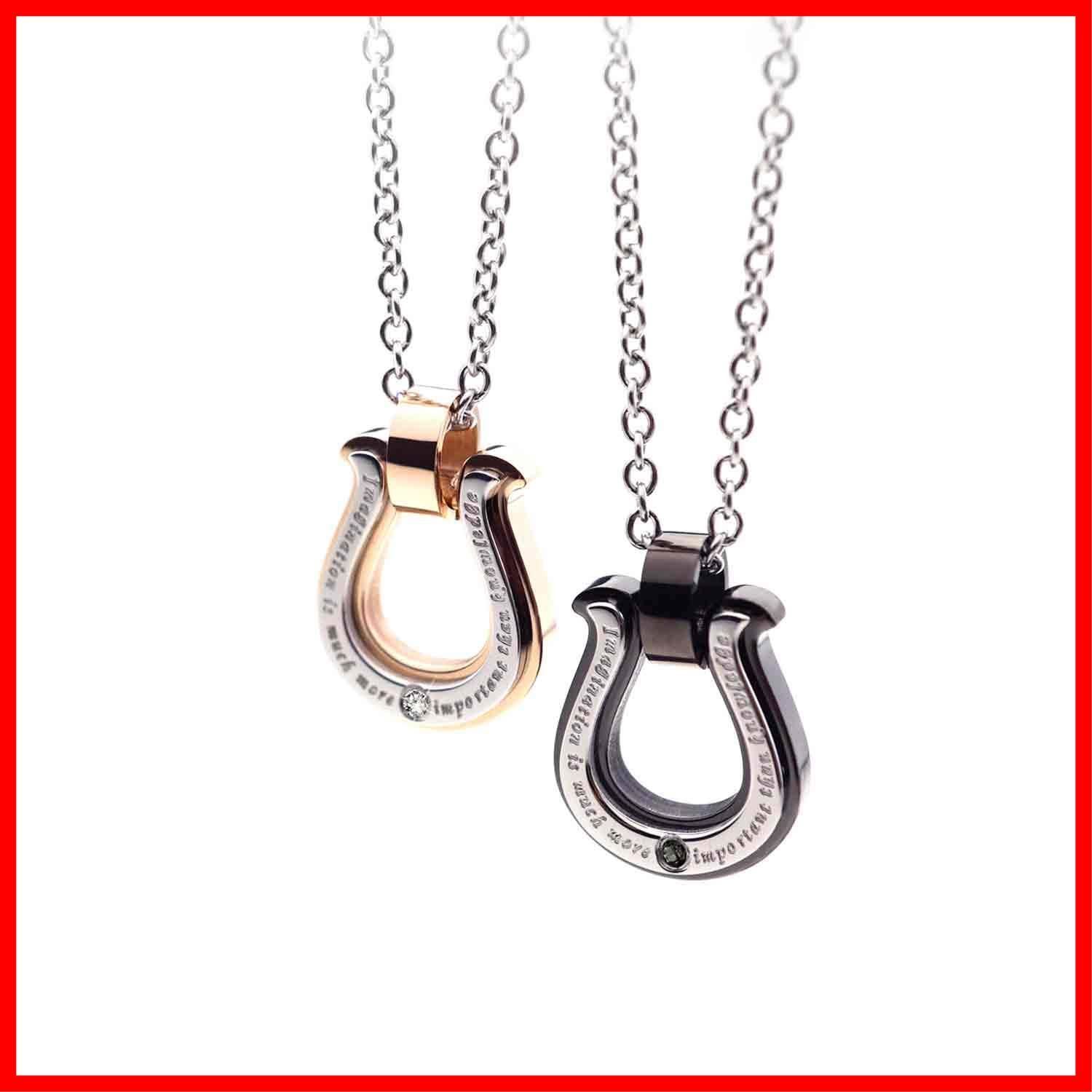 Jewel YU-NA ホースシュー Petit ペアネックレス 2個セット ステンレス 316L メンズ レディース カップル プレゼント