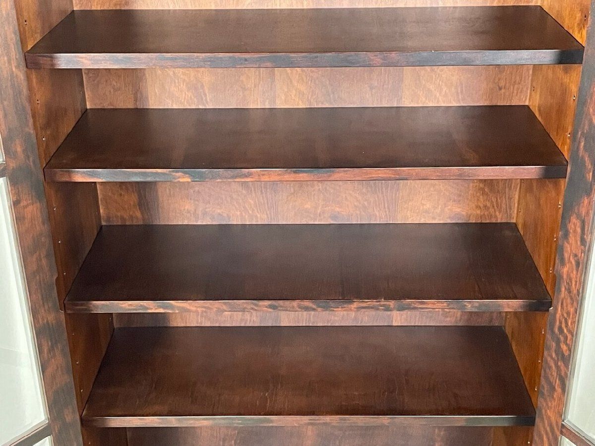 GT49 和光 樺材 民芸家具 書庫 書棚 飾り棚 ガラス キャビネット