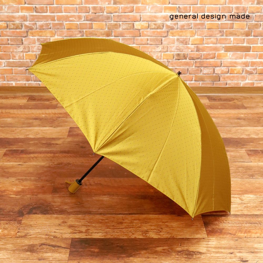 general design made| 甲州織 ドット柄 折りたたみ傘 雨晴兼用 60cm ジェネラルデザインメイド |黄色|イエロー|jh328|