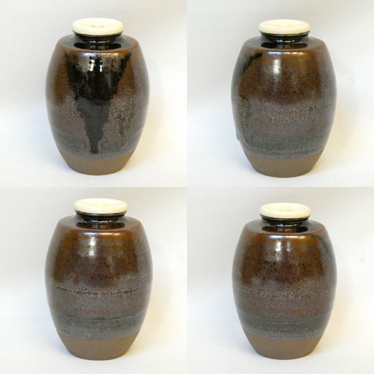 七月の特売品】尾中窯 市野信水作 丹波焼 肩衝茶入 雲鳳紋仕覆添