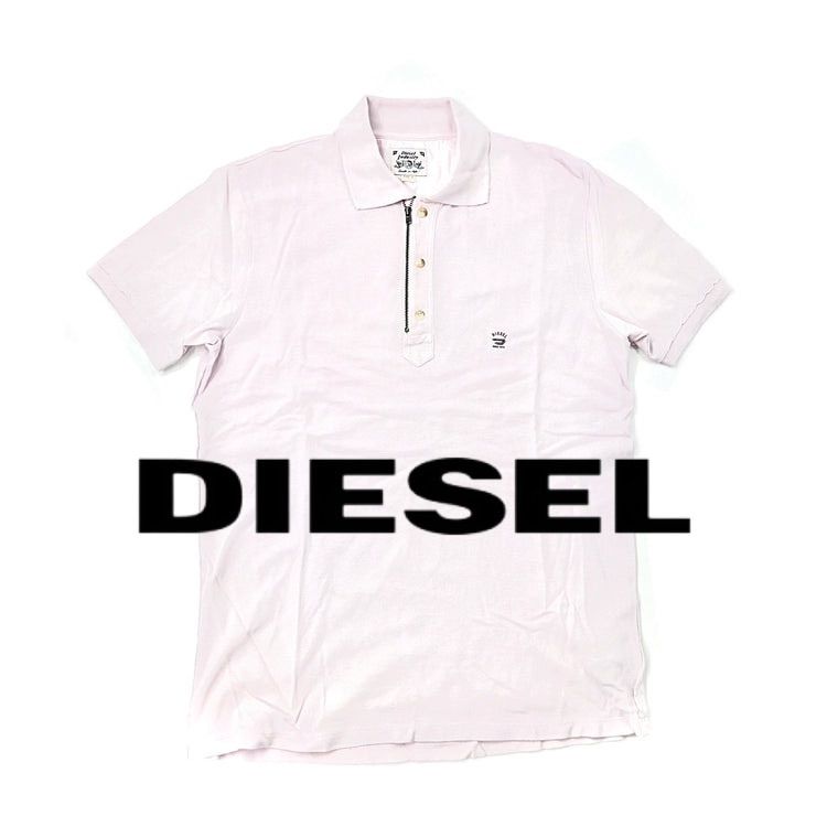 Diesel ジップアップポロシャツ L ホワイト ブルガリア製 - お急ぎフル