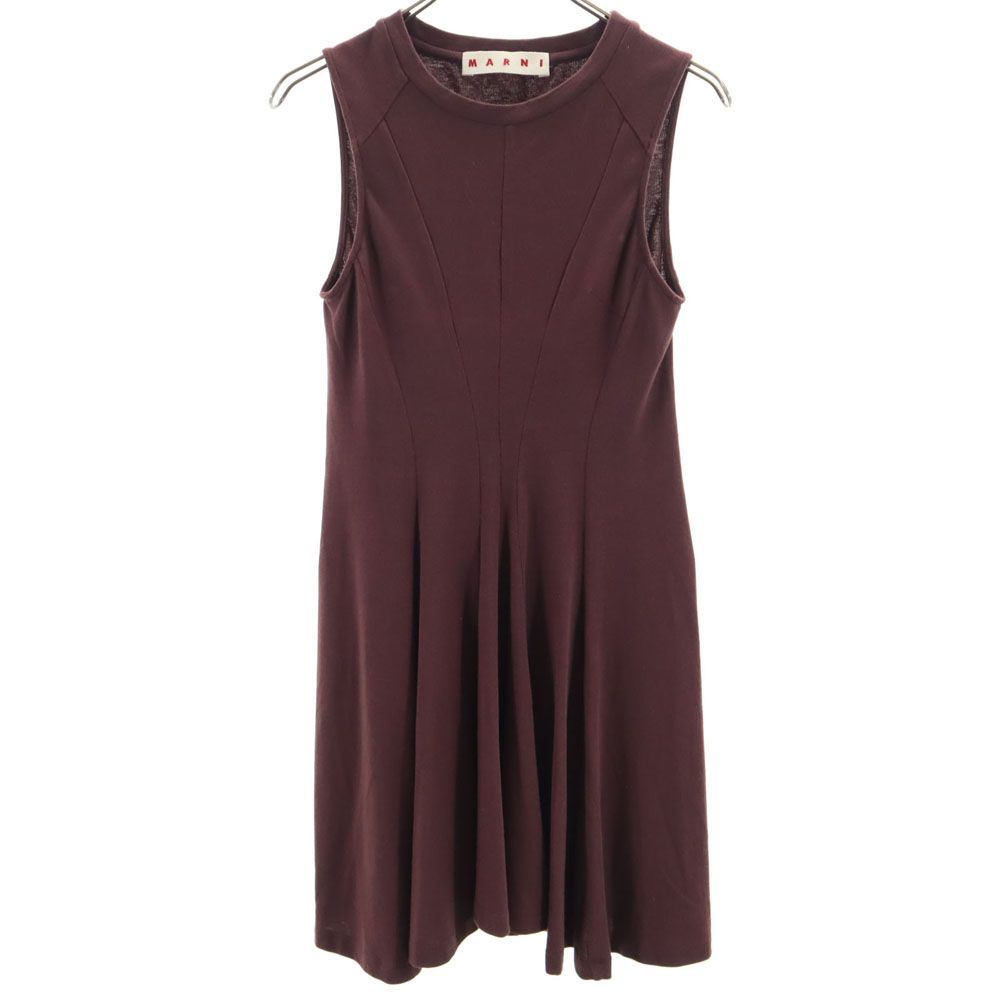 マルニ イタリア製 ノースリーブ ミニワンピース 38 ブラウン MARNI レディース マルニ イタリア製 ノースリーブ ミニワンピース 38 ブラウン MARNI