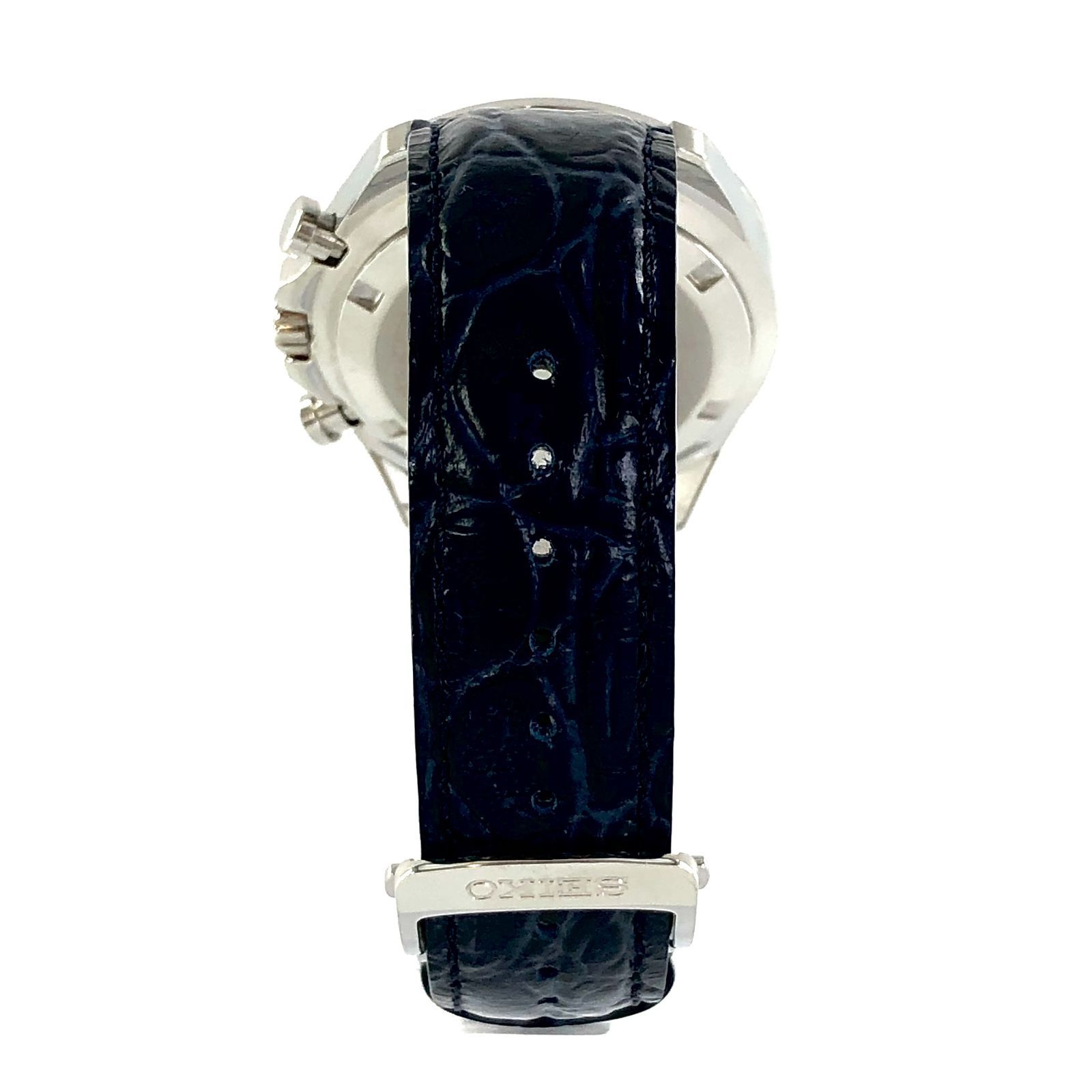 時計 【新品電池】SEIKO 8T63-00D0 クロノグラフ デイト ブルー文字盤