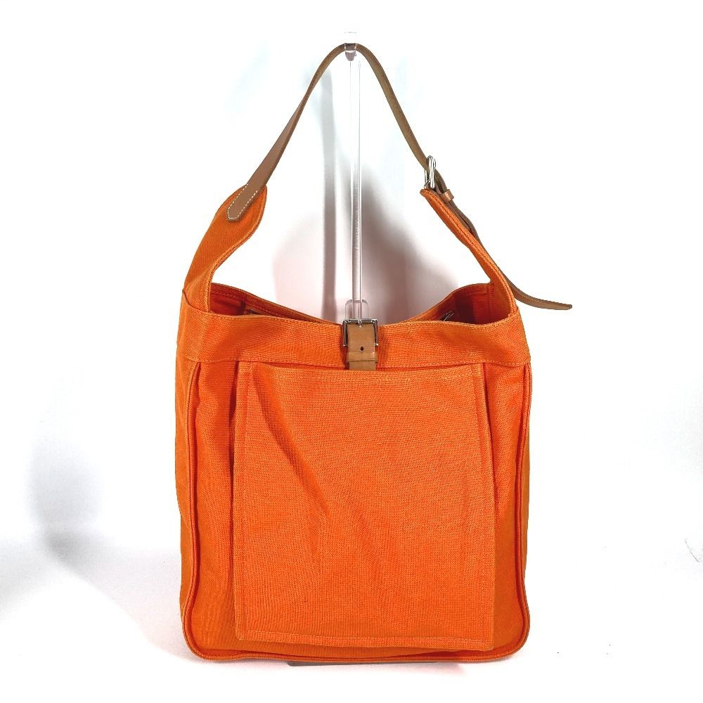 エルメス　マルワリGM キャンバス/レザー HERMES エルメス ショルダーバッグ マルワリGM キャンバス オレンジ